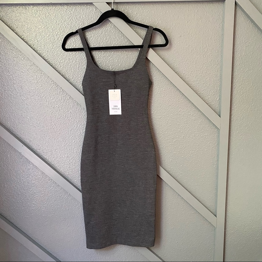 NWT Zara Trafaluc stretchy gray dress
